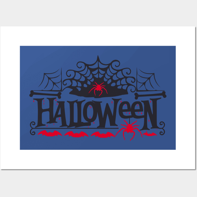 Halloween Red Spider Wall Art by holidaystore